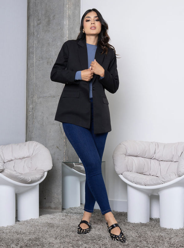 Blazer silueta overzise negro