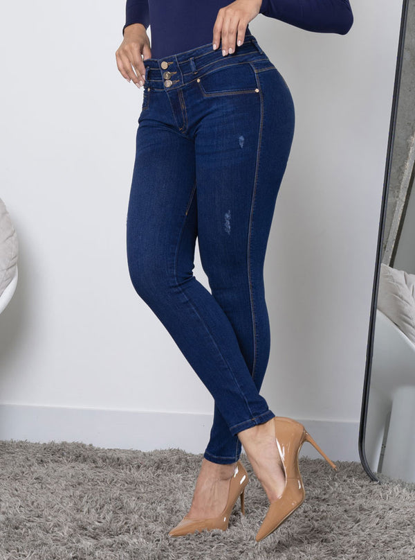 Jean pretina ancha push up