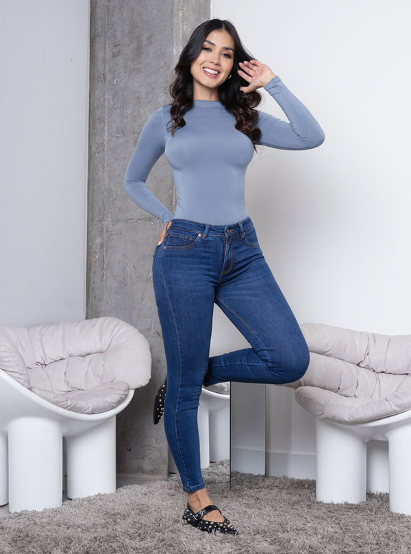 Jean skinny color stone oscuro